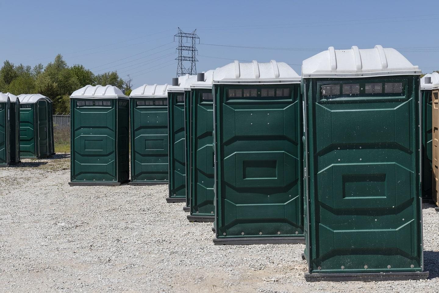 Somerville Portable Toilet Rentals unit staging and cleaning yard
